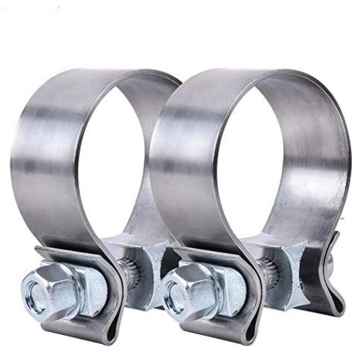 EVIL ENERGY 2.5 2 1/2'' Narrow Exhaust Band Seal Clamp Muffler Pipes Exhaust Manifold Clamp Stainless Steel 2PCS