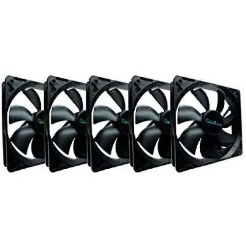 Apevia CF512S-BK 120mm 4pin & 3pin Black Silent Case Fan (5-pk)