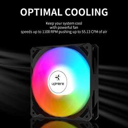 upHere 120mm Case Fan High Airflow Rainbow LED for Computer Cases Cooling,3-Pack,NK12CF3-3