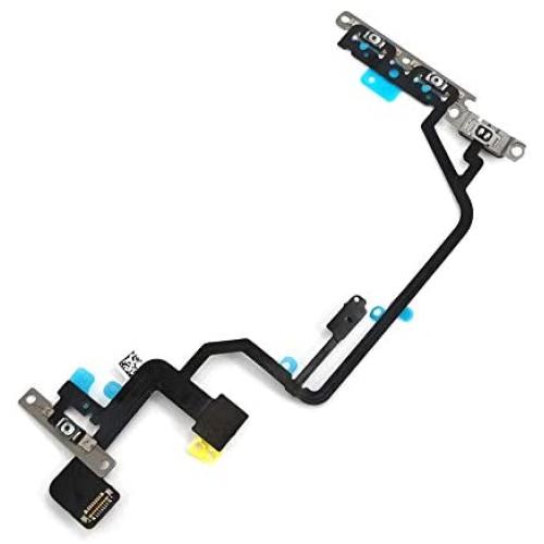 E-REPAIR Volume Button Silent Switch Flex Cable Pre-Installed Metal Bracket Holder Replacement for iPhone X
