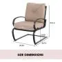 MFSTUDIO 2PCS Patio Bistro Dining Spring Motion Chairs Outdoor Furniture for Backyard, Garden with Removable Cushion Seat, Metal Frame, Beige MFSTUDIO 2PCS Patio Bistro Dining Spring Motion Chairs Outdoor Furniture for Backyard, Garden with Removable Cushion Seat, Metal Frame, Beige