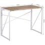 Folding Computer Desk Modern Writing Study Desk Industrial Simple Laptop Table for Home Office Notebook Desk, Oak White