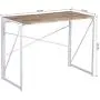 Folding Computer Desk Modern Writing Study Desk Industrial Simple Laptop Table for Home Office Notebook Desk, Oak White