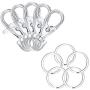 JEWMAY Metal Swivel Lanyard Snap Hook with Key Rings Keychain Hooks for Lanyard Key Rings Crafting