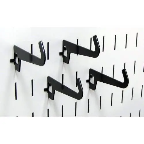 Wall Control Pegboard 3-1/2in Reach Curved Tip Slotted Hook Pack - Slotted Metal Pegboard Hooks for Wall Control Pegboard and Slotted Tool Board – Black Wall Control Pegboard 3-1/2in Reach Curved Tip Slotted Hook Pack - Slotted Metal Pegboard Hooks for Wall Control Pegboard and Slotted Tool Board – Black