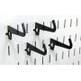 Wall Control Pegboard 3-1/2in Reach Curved Tip Slotted Hook Pack - Slotted Metal Pegboard Hooks for Wall Control Pegboard and Slotted Tool Board – Black