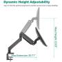 WALI Single Monitor Gas Spring Desk Mount Heavy Duty Aluminum Fully Adjustable Fit Screen up to 35 inch, 33 lbs. VESA 75 and 100 (GSM001XL), Black