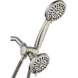 AquaDance Brushed Nickel Premium High Pressure 48-setting 3-Way Combo for The Best of Both Worlds – Enjoy Luxurious 6-setting Rain Shower Head and 6-Setting Hand Held Shower Separately or Together