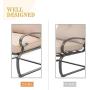 Oakmont Outdoor Bistro Set 3-Piece Spring Metal Lounge Cushioned Chairs and Bistro Table Set Wrought Iron Cafe Furniture Seat, Brown