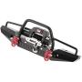 Goolsky Metal Front Bumper with 2 LED Light & Remote Control Electric Winch for TRX-4 SCX10II 90046