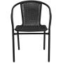 Flash Furniture Black Rattan Indoor-Outdoor Restaurant Stack Chair
