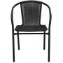 Flash Furniture Black Rattan Indoor-Outdoor Restaurant Stack Chair Flash Furniture Black Rattan Indoor-Outdoor Restaurant Stack Chair