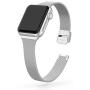 SWEES Compatible with iWatch 38mm 40mm 42mm 44mm, Stainless Steel Metal Narrow Small Soft Thin Replacement Compatible for iWatch Series 6 5 4 3 2 1 SE Women Men, Black, Champagne, Silver, Rose Gold