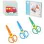 Plastic Safety Scissors, Toddlers Training Scissors, Pre-school Training Scissors and Offices Scissors (3pcs) Kids Paper-Cut (60 Sheets)