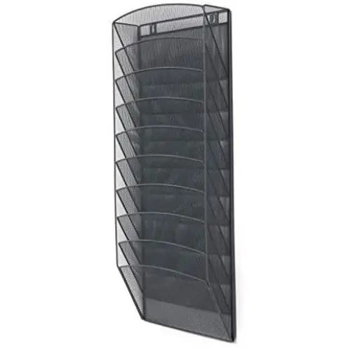 Klickpick Office 10 Sections Hanging Files Wall Mounted Metal Mesh Document File Organizer Magazine Holder Rack Organizer Multipurpose Use to Display Files, Magazine, Newspapers- Gray Klickpick Office 10 Sections Hanging Files Wall Mounted Metal Mesh Document File Organizer Magazine Holder Rack Organizer Multipurpose Use to Display Files, Magazine, Newspapers- Gray
