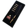 KenTaur Calligraphy Quill Pen Set (CS-0201) - Dip Pen with Black Turkey Feather, 6 Stainless Steel Nib, and European Ink. Great for Beginner/Enthusiast