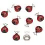 Craftdady 10Pcs Enamel Ladybug Pendants 18.5x12.5mm Metal Flying Insect Animal Charms for Jewelry Making Hole: 2mm