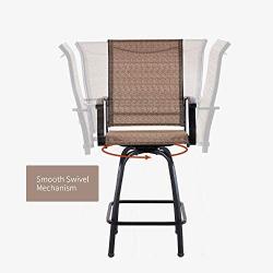 Outdoor Swivel Bar Stools All-Weather Tall Patio Chair, 2 Pack