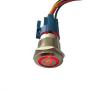 Etopars 12V 5A 19mm Car Auto Red LED Light Lamp Emergency Hazard Warning Push Button Stainless Steel Metal Toggle Switch Socket Plug
