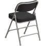 Flash Furniture HERCULES Series Premium Curved Triple Braced & Double Hinged Black Pin-Dot Fabric Metal Folding Chair