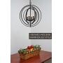 Kira Home Orbits 18'' 4-Light Modern Farmhouse Orb/Globe Pendant Chandelier + Pivoting Interlocking Rings, Adjustable Height, Hand Painted Trim + Antique Bronze Finish
