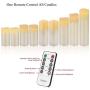 Vinkor Flameless Candles Battery Operated Candles 4'' 5'' 6'' 7'' 8'' 9'' Set of 9 Ivory Real Wax Pillar LED Candles with 10-Key Remote and Cycling 24 Hours Timer