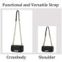Craxoo Purse Chain Strap | Metal Replacement with Faux Leather for Crossbody Bag and Shoulder Handbag | 47 Inch Long, Smooth Black Gunmetal