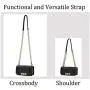 Craxoo Purse Chain Strap | Metal Replacement with Faux Leather for Crossbody Bag and Shoulder Handbag | 47 Inch Long, Smooth Black Gunmetal