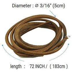 AUXPHOME 71'' 3/16'' (5.6mm) Diameter Cowhide Leather Belt Belting/Drive Belt Treadle Parts with Hook for Singer/Jones Many Treadle Sewing Machine Old cabinets Manual Rocking Foot Pedals.