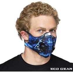 Anti Pollution Face Mask with Military Grade Activated Carbon Protection | Anti Smoke, Exhaust Gas, Dust, Pollen | Running, Walking, Cycling and other Outdoor Activities (Ice Dust)