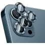 Hoerrye For Iphone 12 Pro Max Camera Lens Protector, Metal Full Cover + Tempered Glass Circle Screen Protection For Iphone 6.7 - Pacific Blue