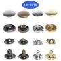 120 Sets 4 Colors Snap Fasteners kit, 12.5MM Metal Snap Buttons Press Studs with Installation Tool for Sewing Clothing, Leather, Jacket, Jeans Wears, Bags, Bracelet 120 Sets 4 Colors Snap Fasteners kit, 12.5MM Metal Snap Buttons Press Studs with Installation Tool for Sewing Clothing, Leather, Jacket, Jeans Wears, Bags, Bracelet