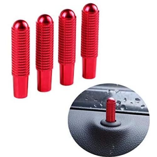 Angelguoguo 4 pcs Metal Screw Thread Style Car Modified Door Bolt Lock Pin Switch for Mercedes Benz C W205 / E W213 / GLC X253 /GLE Class (Red)