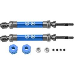 keyren Rear Drive Shaft RC Truck Drive Shaft, 2pcs SLA031 Upgrade Parts CVD Transmission Axle, Metal for Traxxas Slash 4X4 1/10 Truck RC Car(SLA031NB Dark Blue)