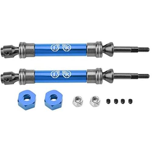 keyren Rear Drive Shaft RC Truck Drive Shaft, 2pcs SLA031 Upgrade Parts CVD Transmission Axle, Metal for Traxxas Slash 4X4 1/10 Truck RC Car(SLA031NB Dark Blue)