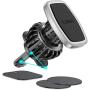 LISEN Phone Holder Car, [Upgraded Clip] Magnetic Phone Mount [6 Strong Magnets] Car Phone Mount [Case Friendly] Phone Car Holder Car Mount Compatible with All Smartphone and Tablet-Silver