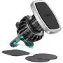 LISEN Phone Holder Car, [Upgraded Clip] Magnetic Phone Mount [6 Strong Magnets] Car Phone Mount [Case Friendly] Phone Car Holder Car Mount Compatible with All Smartphone and Tablet-Silver