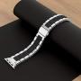 Wearlizer Compatible with Apple Watch Bands 38mm 40mm Mens Womens Replacement for iWatch Strap Silver Stainless Steel and Black Resin Wristband Fashion Bracelet Metal Clasp Series 5 4 3 2 1 Sport
