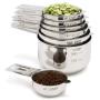 Simply Gourmet Stainless Steel Measuring Cups 7 Piece with 1/8 Cup Coffee Scoop Stainless Steel Measuring Cup Set. Metal Measuring Cups Perfect as Birthday for Mom or Cooks