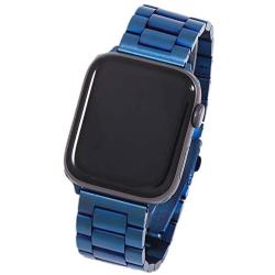 Miniseas Band Compatible with Apple Watch Band 38mm 42mm Stainless Steel Wristband Metal Buckle Clasp Strap Replacement Bracelet for iWatch Series 5/4/3/2/1 40mm 44mm (Blue, 38MM-40MM)