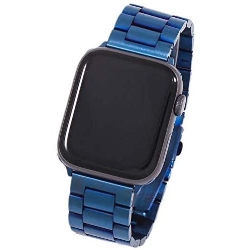 Miniseas Band Compatible with Apple Watch Band 38mm 42mm Stainless Steel Wristband Metal Buckle Clasp Strap Replacement Bracelet for iWatch Series 5/4/3/2/1 40mm 44mm (Blue, 38MM-40MM)