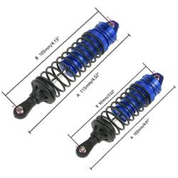 Alloy Front & Rear Shock Absorber Damper Springs Adjustable Compatible with 1/10 Traxxas Slash 4WD 4x4 Spare Part RC Car Replacement Hop-Up,4PCS(Dark Blue)