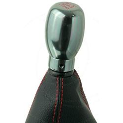 Shift Knob Boot Cover Combo Gunmetal Red Stitch 5-Speed Manual Transmission