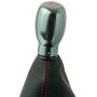 Shift Knob Boot Cover Combo Gunmetal Red Stitch 5-Speed Manual Transmission