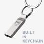 32GB Waterproof USB 2.0 Flash Drive Metal Thumb Drive with Keychain 32 GB Compact Jump Drive 32G Memory Stick for Storage and Backup by MOSDART，Silver