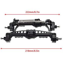 Ky-RC Metal Front and Rear Portal Axles for 1/10 RC Crawler Car Axial SCX10 III Axle Upgrade Part (Black)