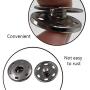 50 Sets Sew-on Snap Buttons, Metal Snaps Fasteners Press Studs Buttons for Sewing Clothing, 3/4'' 19mm(Gun Black)