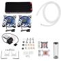 Computer Cooling Kit,DIY 240mm Cooler CPU/GPU Block Pump Reservoir LED Fan Heat Sink Compputer Water Cooling Kit Improve Heat Dissipation Experience Protect CPU