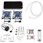Computer Cooling Kit,DIY 240mm Cooler CPU/GPU Block Pump Reservoir LED Fan Heat Sink Compputer Water Cooling Kit Improve Heat Dissipation Experience Protect CPU
