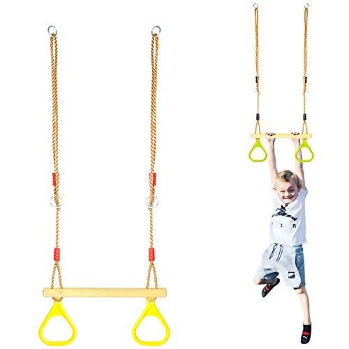 Winslow&Ross Ninja Line Swing Attachments for Kids, Children Trapeze Toys Accessories - Playground Backyard Ninja Warrior Slackline Obstacle Course Set Jungle Gym Play Add On - Trapeze Ring Red